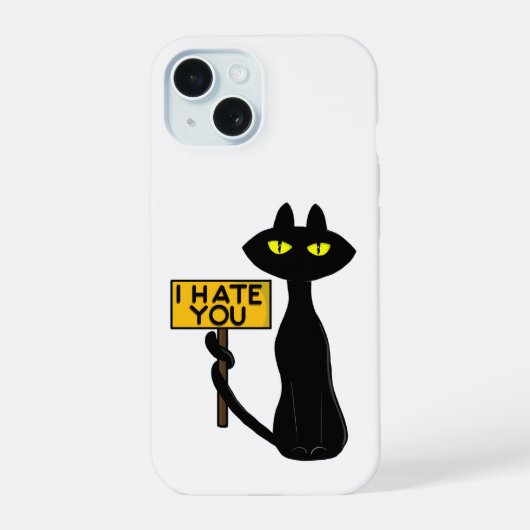 Bad Boogie -The Cat- "IHATEYOU"  おもしろiPhoneケース iPhone 15ケース (裏面)
