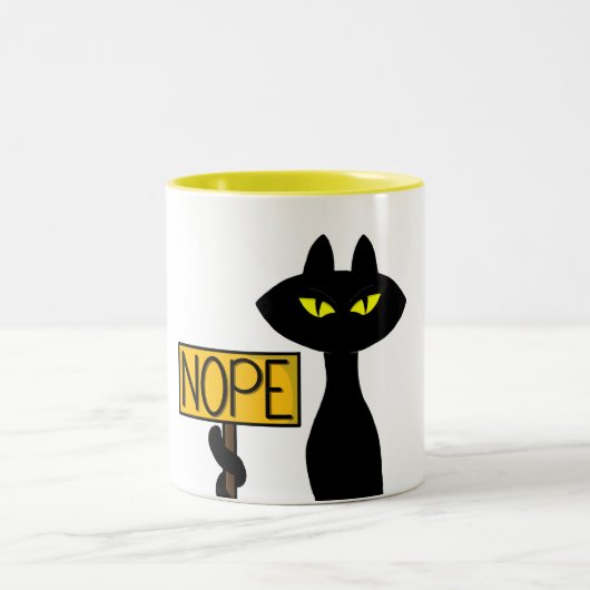 Bad Boogie -The Cat- "NOPE" 楽しいマグカップ ツートーンマグカップ (中央)