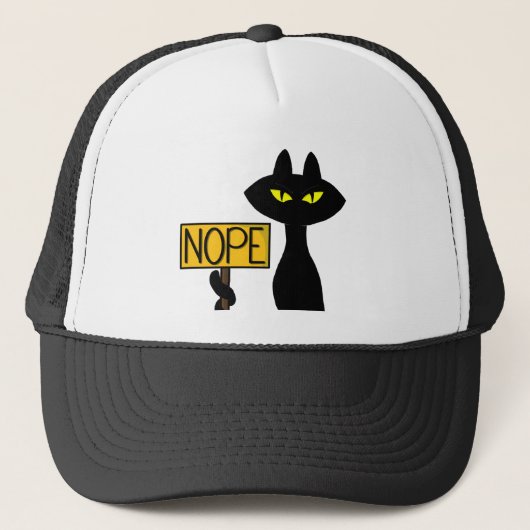Bad Boogie -The Cat- "NOPE" 面白いトラッカーズハット キャップ (正面)