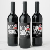 Bad & Boozy Wine Label - Custom Christmas Gift ワインラベル (ボトル)