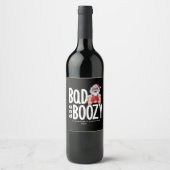 Bad & Boozy Wine Label - Custom Christmas Gift ワインラベル (正面)