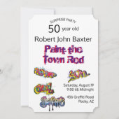 Bad Boy 50thメンズ誕生日おもしろい顔切り出し 招待状 (裏面)