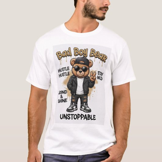 Bad Boy Bear メンズTシャツ Tシャツ (正面)