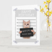 BAD CAT Police Mugshot - HAPPY BIRTHDAY Card カード (黄色い花)