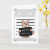 BAD CAT POLICE MUGSHOT - MEOW!カード カード (黄色い花)