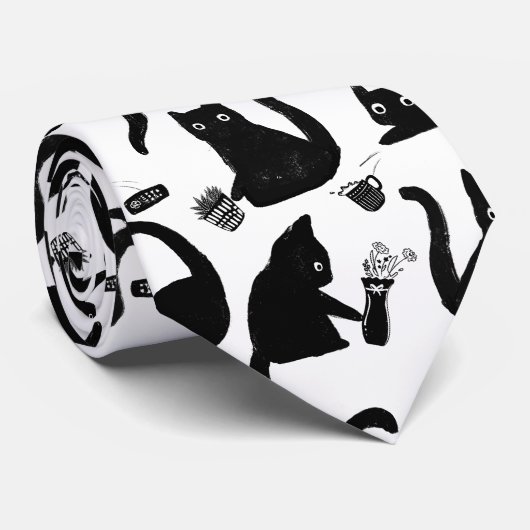 Bad Cats Knocking Stuff Over ネクタイ (ロール)