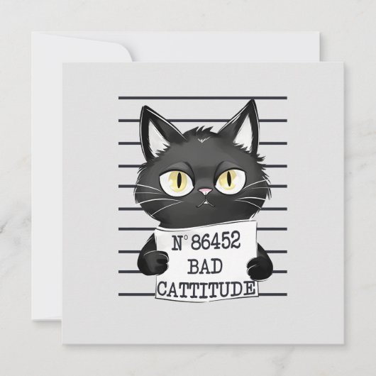 Bad Cattitude - Black Cat Mugshot (正面)