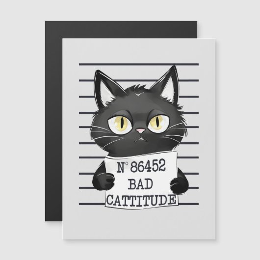 Bad Cattitude - Black Cat Mugshot (正面/裏面)