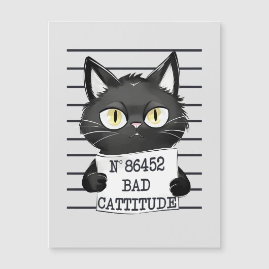 Bad Cattitude - Black Cat Mugshot (正面)