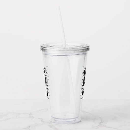 Bad Cattitude - Black Cat Mugshot アクリルタンブラー (左)