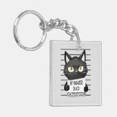 Bad Cattitude - Black Cat Mugshot キーホルダー (正面左)