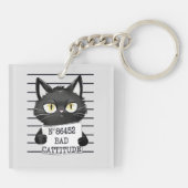 Bad Cattitude - Black Cat Mugshot キーホルダー (裏面)