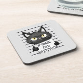 Bad Cattitude - Black Cat Mugshot コースター (左側)