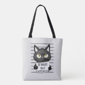 Bad Cattitude - Black Cat Mugshot トートバッグ (裏面)