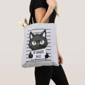 Bad Cattitude - Black Cat Mugshot トートバッグ (クローズアップ)