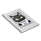 Bad Cattitude - Black Cat Mugshot ノートブック (右側)