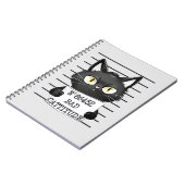 Bad Cattitude - Black Cat Mugshot ノートブック (左側)