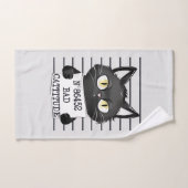 Bad Cattitude - Black Cat Mugshot バスタオルセット (ハンドタオル)