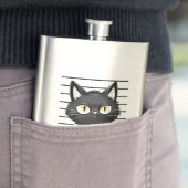 Bad Cattitude - Black Cat Mugshot フラスク (インサイチュ)