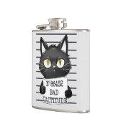 Bad Cattitude - Black Cat Mugshot フラスク (左)