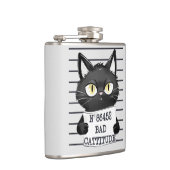 Bad Cattitude - Black Cat Mugshot フラスク (右)