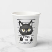 Bad Cattitude - Black Cat Mugshot 紙コップ (裏面)