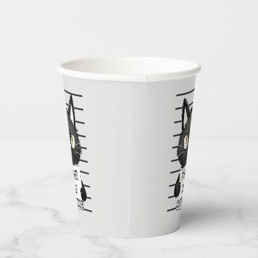 Bad Cattitude - Black Cat Mugshot 紙コップ (右)