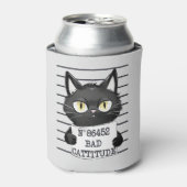 Bad Cattitude - Black Cat Mugshot 缶クーラー (缶正面)