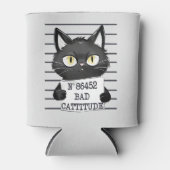 Bad Cattitude - Black Cat Mugshot 缶クーラー (正面)