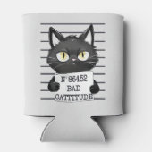Bad Cattitude - Black Cat Mugshot 缶クーラー (裏面)
