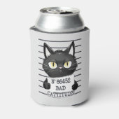 Bad Cattitude - Black Cat Mugshot 缶クーラー (缶裏面)