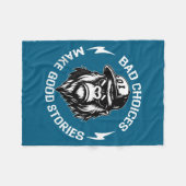 Bad Choices Make Good Stories Funny Gorilla Ape Co フリースブランケット (正面(横))