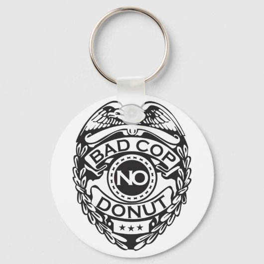 Bad Cop No Donut – ブラック キーホルダー (正面)