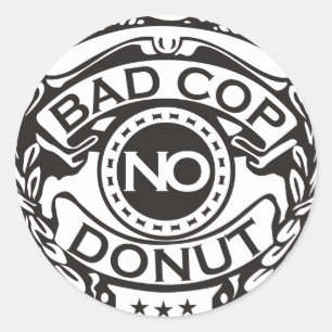 Bad Cop No Donut – ブラック ラウンドシール