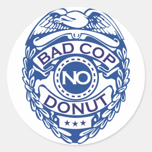 Bad Cop No Donut – 青 ラウンドシール (正面)