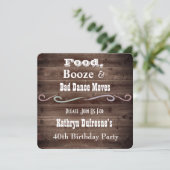 「Bad Dance Moves」素朴フローラ誕生日招待状 招待状 (スタンド正面)