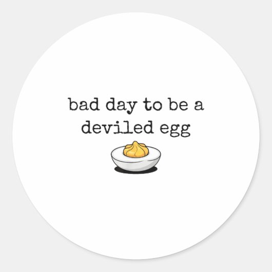 Bad Day To Be A Deviled Egg Funny Thanksgiving Dev ラウンドシール (正面)