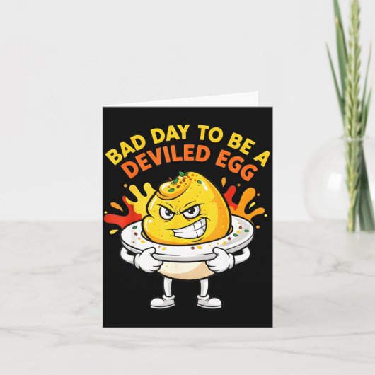 Bad Day To Be A Deviled Egg Funny Thanksgiving Din カード (正面)