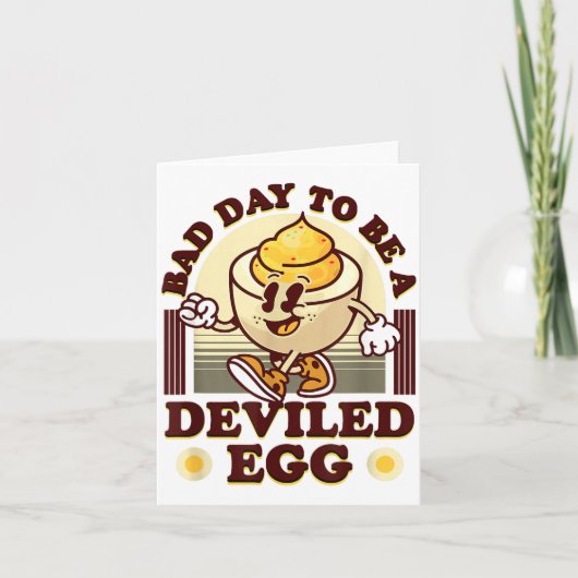 Bad Day To Be A Deviled Egg Funny Thanksgiving Egg カード (正面)