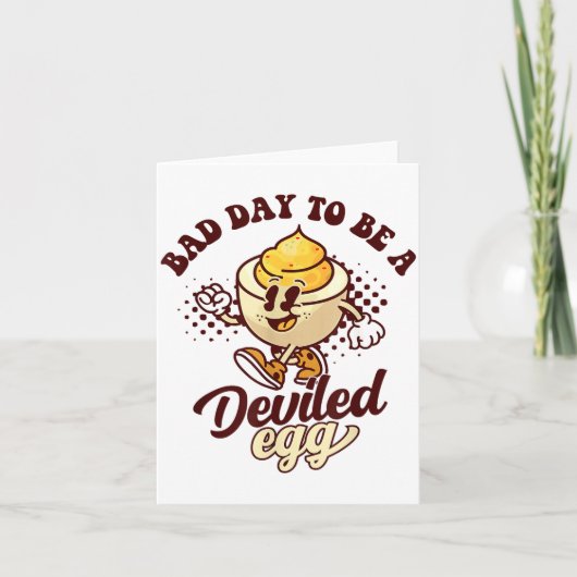 Bad Day To Be A Deviled Egg Funny Thanksgiving Egg カード (正面)