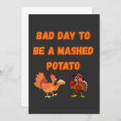 "BAD DAY TO BE A MASHED POTATO" サンキューカード (正面/裏面)