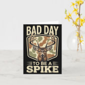 Bad Day To Be A Ske – Rustic Deer Hunting Humor  カード (黄色い花)