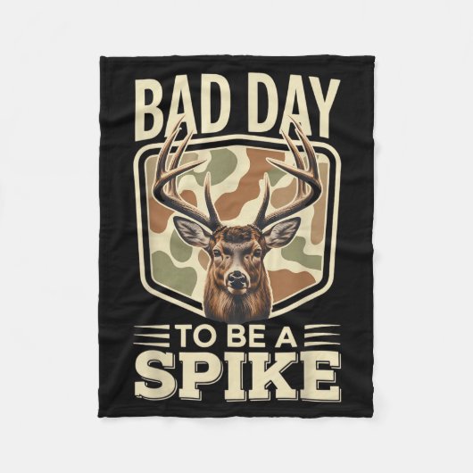 Bad Day To Be A Ske – Rustic Deer Hunting Humor  フリースブランケット (正面)