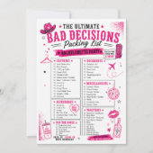 Bad Decisions Bachelorette Packing List (正面)