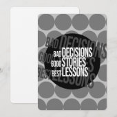 Bad Decisions Good Stories 最高の Lessons Spot 招待状 (正面/裏面)