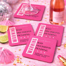 Bad Decisions Pending | Personalized Bachelorette  スクエアペーパーコースター