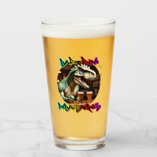 BAD DinoのPUBASAURUS タンブラーグラス (ドリンク裏面)