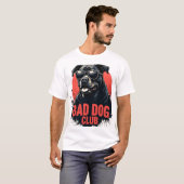 BAD DOG CLUB – Rottweiler Streetwear T-Shirt Tシャツ (正面フル)