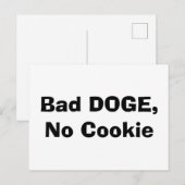 Bad DOGE, No Cookie ポストカード (正面/裏面)