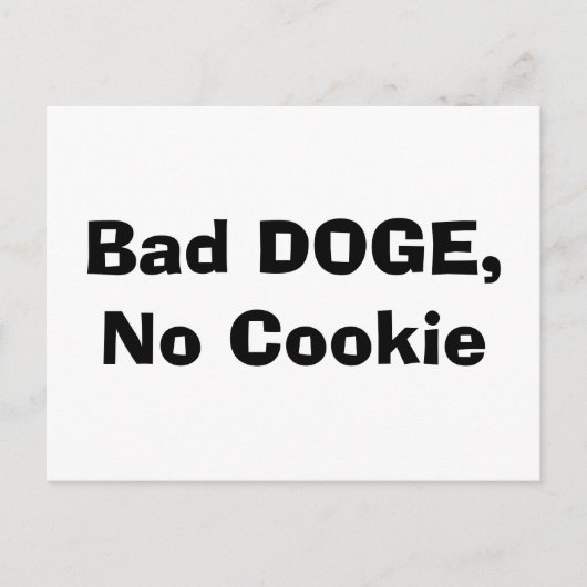 Bad DOGE, No Cookie ポストカード (正面)
